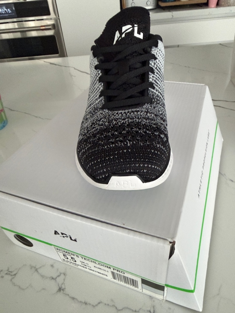 New in box APL TechLoom Pro Knit Sneaker in Black and Gray Gradient